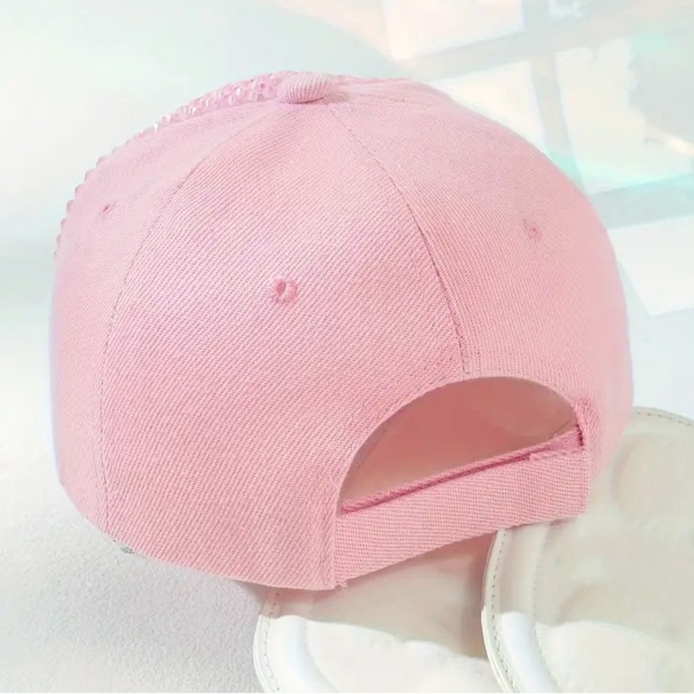 Pink Rhinestone Decor Baseball Cap - Picture 5 of 8